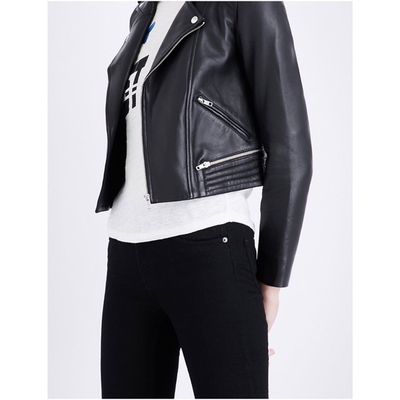 MAJE Basalt Leather Jacket - Picture 4 of 6